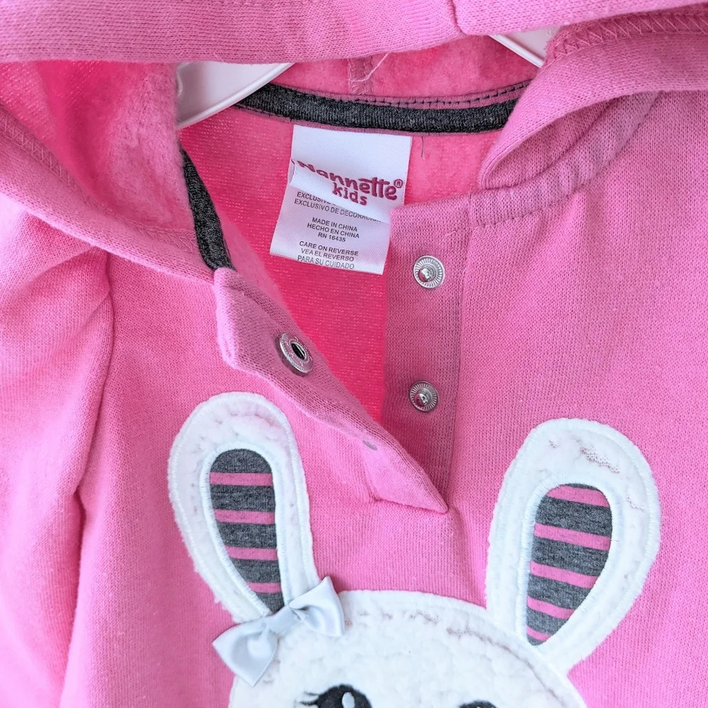 Nannette Kids 2PC Long Sleeve Hoodie Bunny Pant Set - Picture 6 of 7